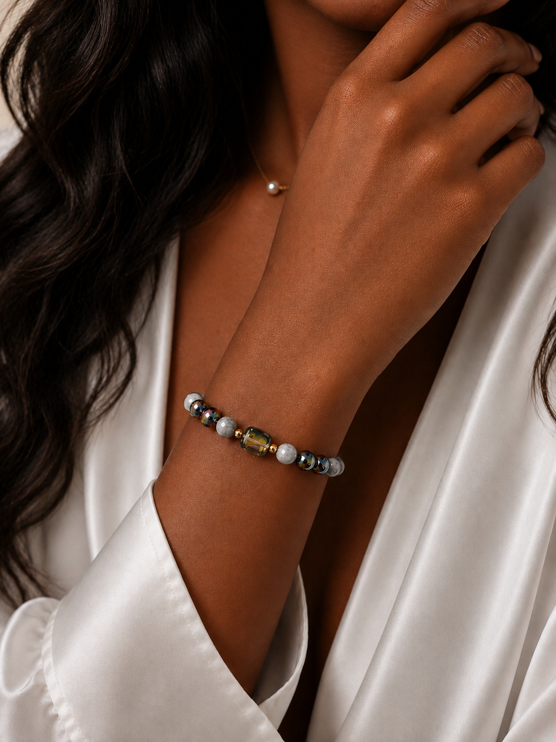 Iridescent Purple Agate Bracelet