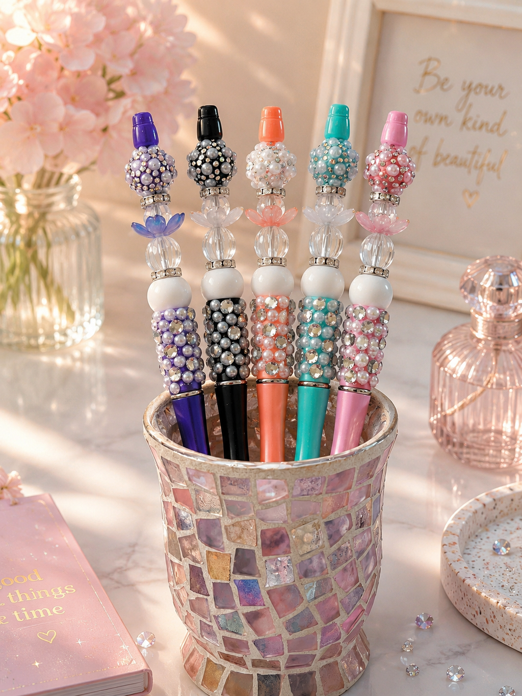 Pearls & Petals Beaded Pens