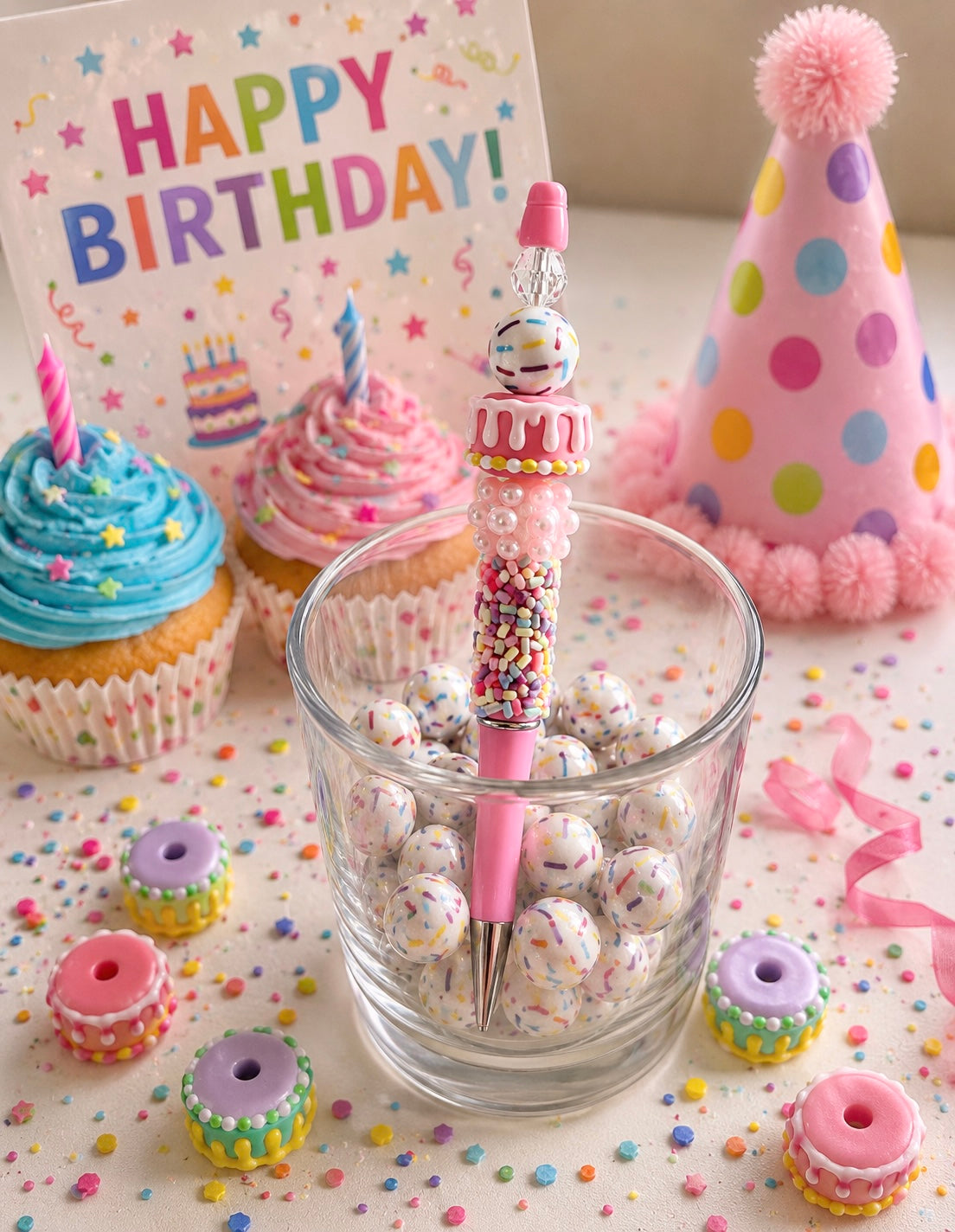 Happy Birthday Beaded Pens