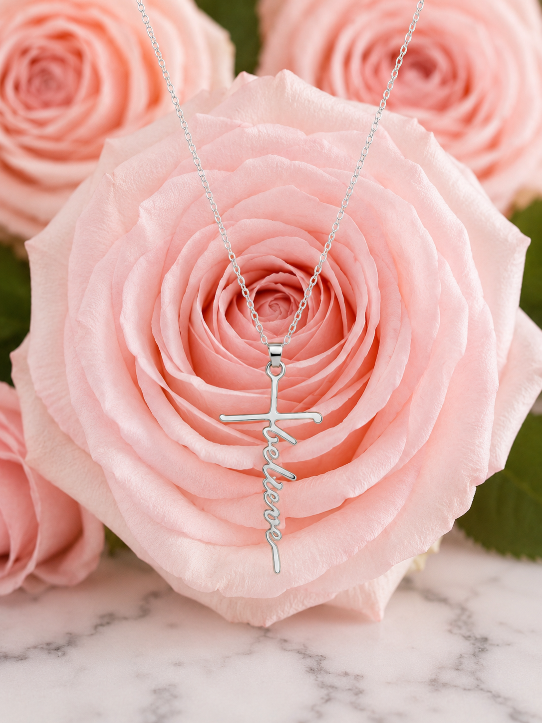 Words of Faith Stainless Steel Necklace