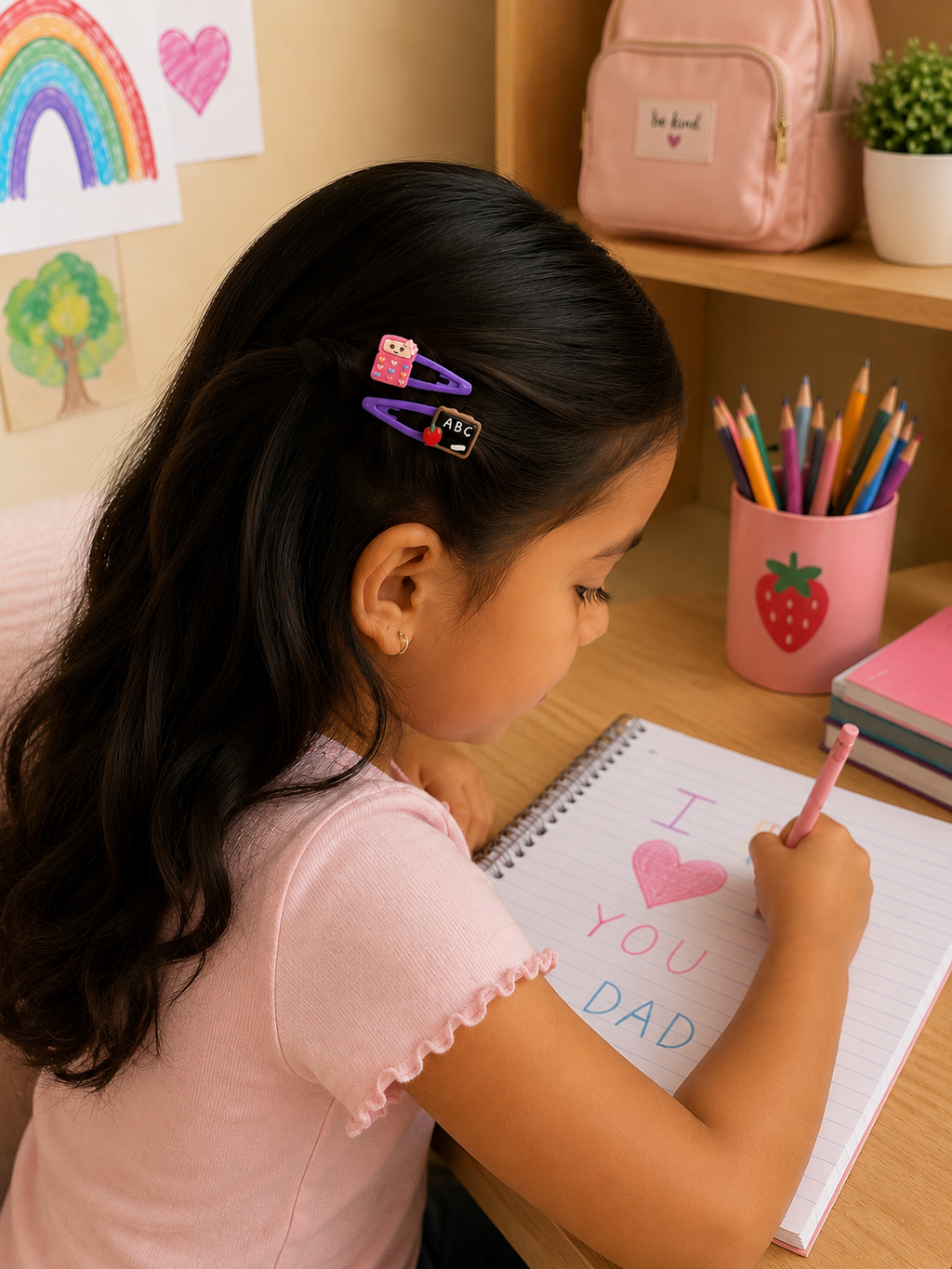 Back to School Hair Clip Set for Girls | 2-Piece Snap Clips