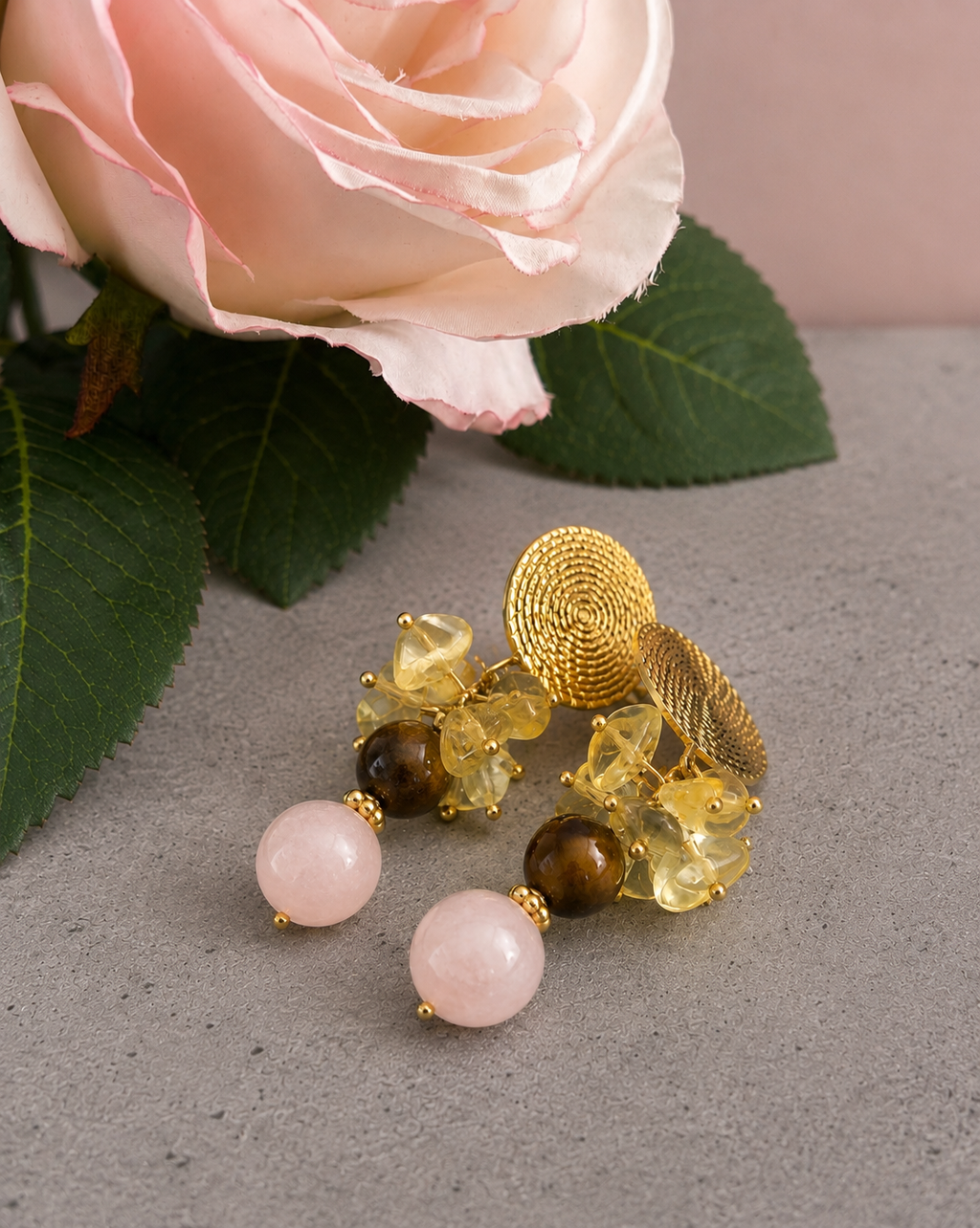 Golden Blush Bracelet & Earrings Collection