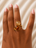 Honey & Amber Citrine Dual Wrap Ring
