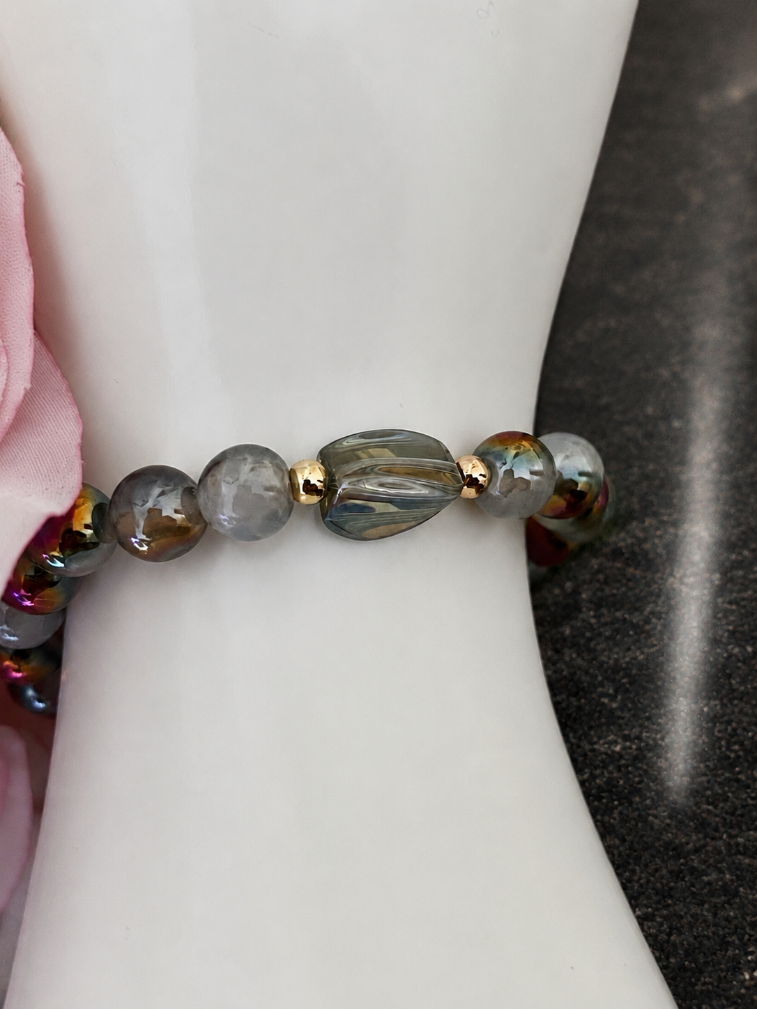 Iridescent Purple Agate Bracelet