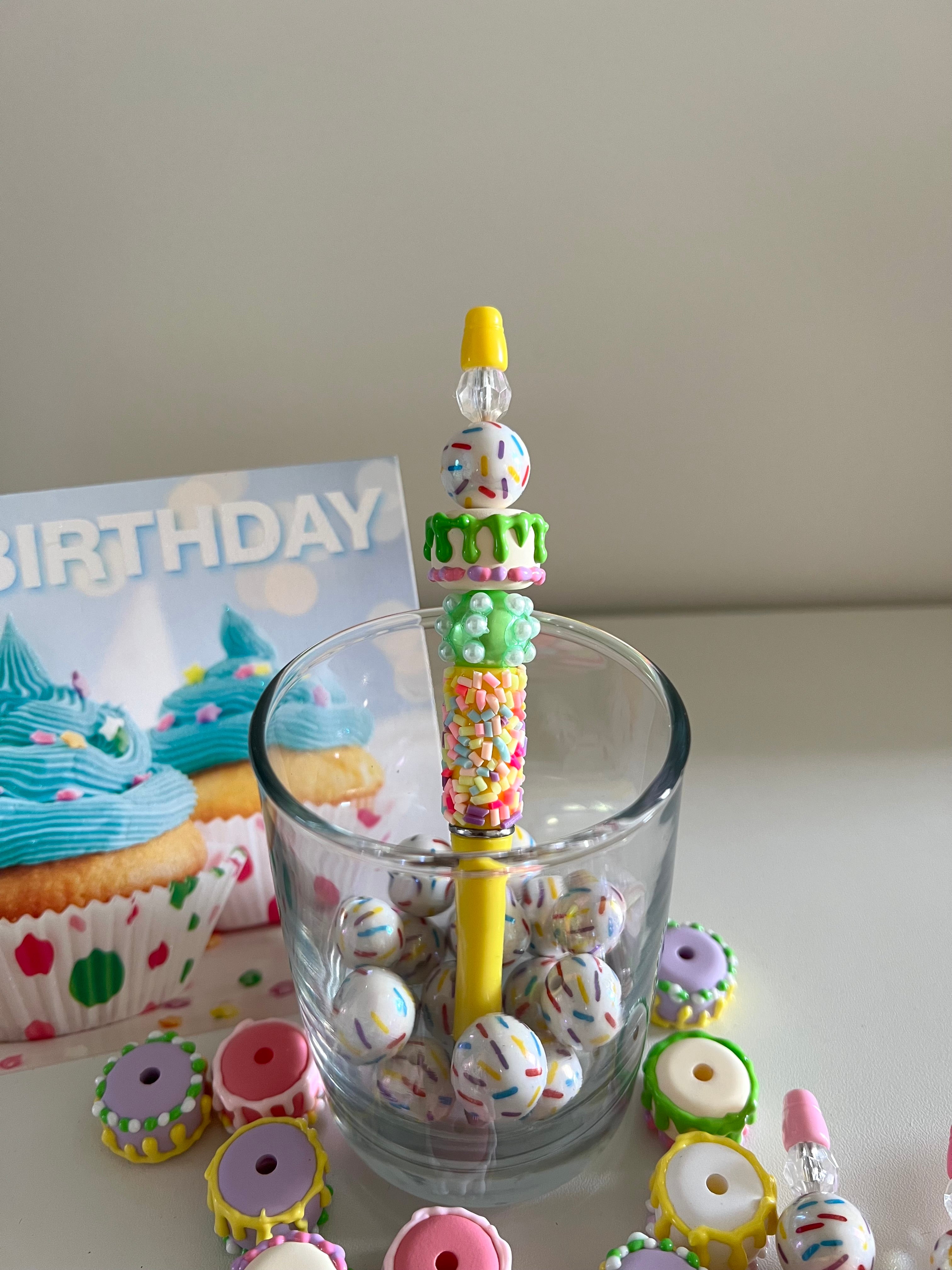 Happy Birthday Beaded Pen