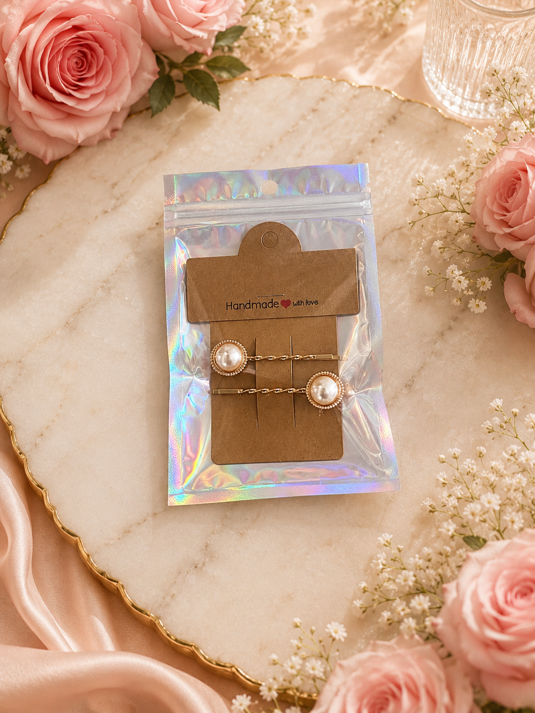 Gold Pearl Hair Pins