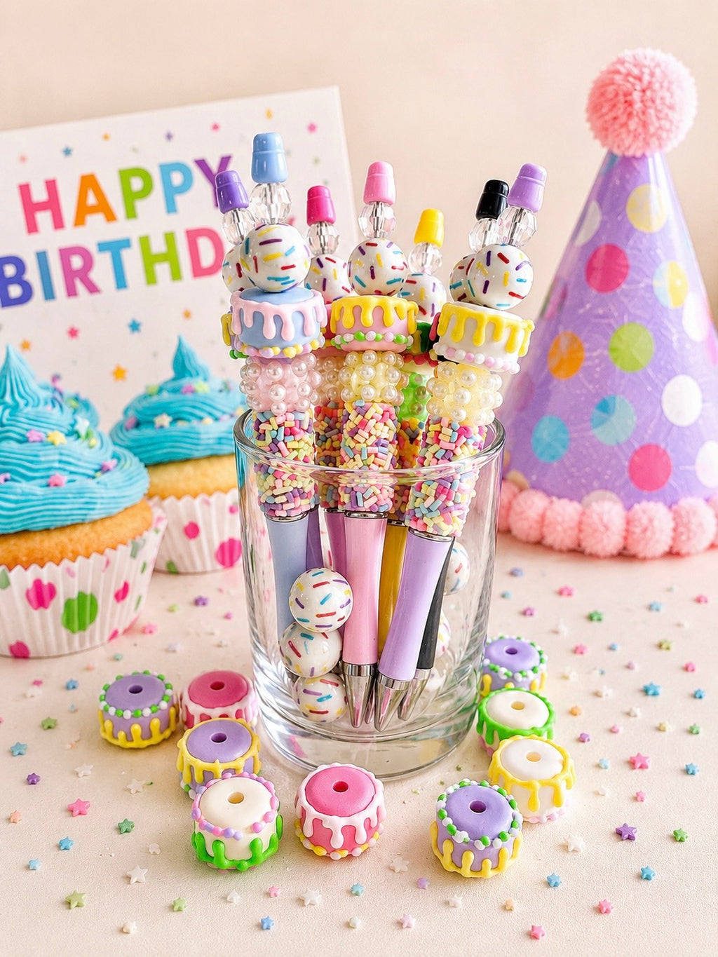 Happy Birthday Beaded Pens