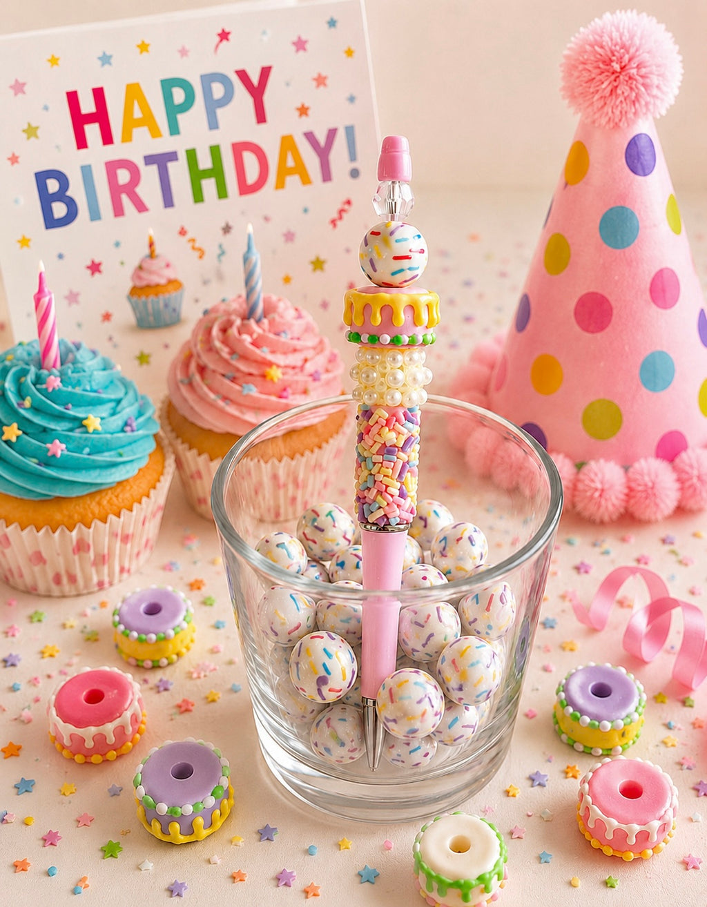 Happy Birthday Beaded Pens