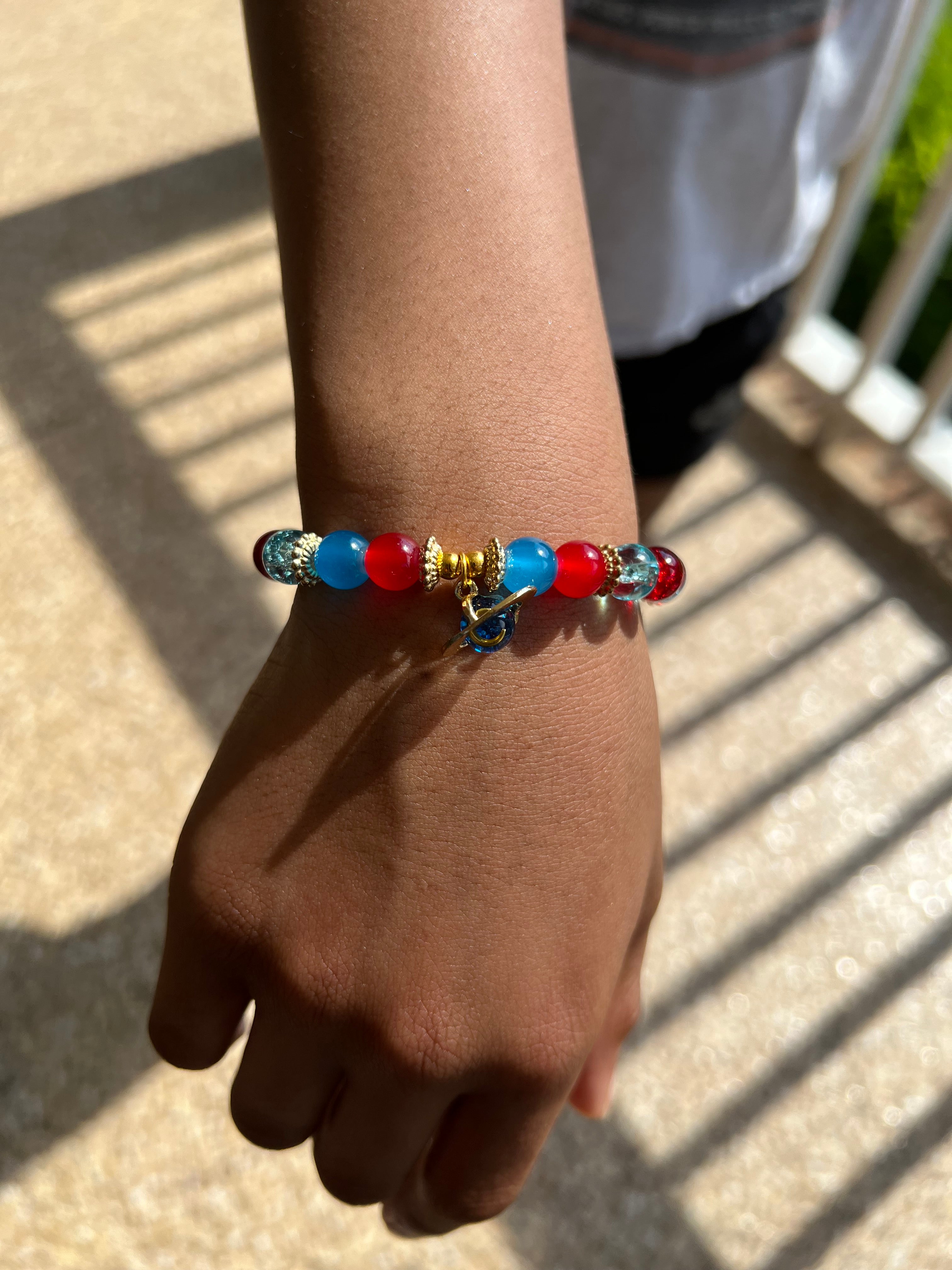 Cosmic Glass Beaded Bracelet