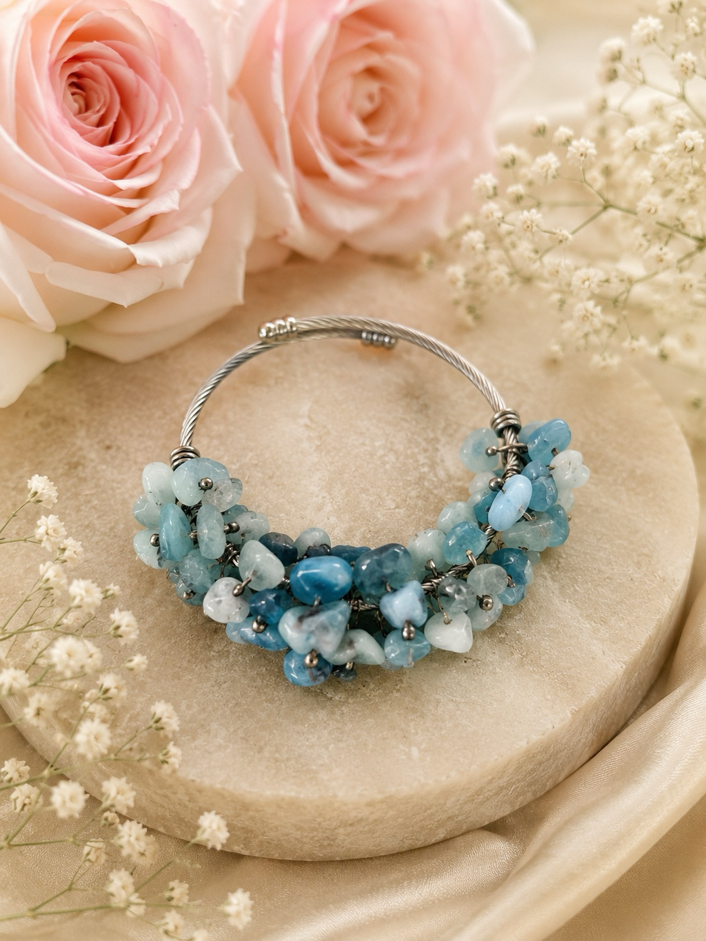 Ocean Mist Aquamarine Bangle