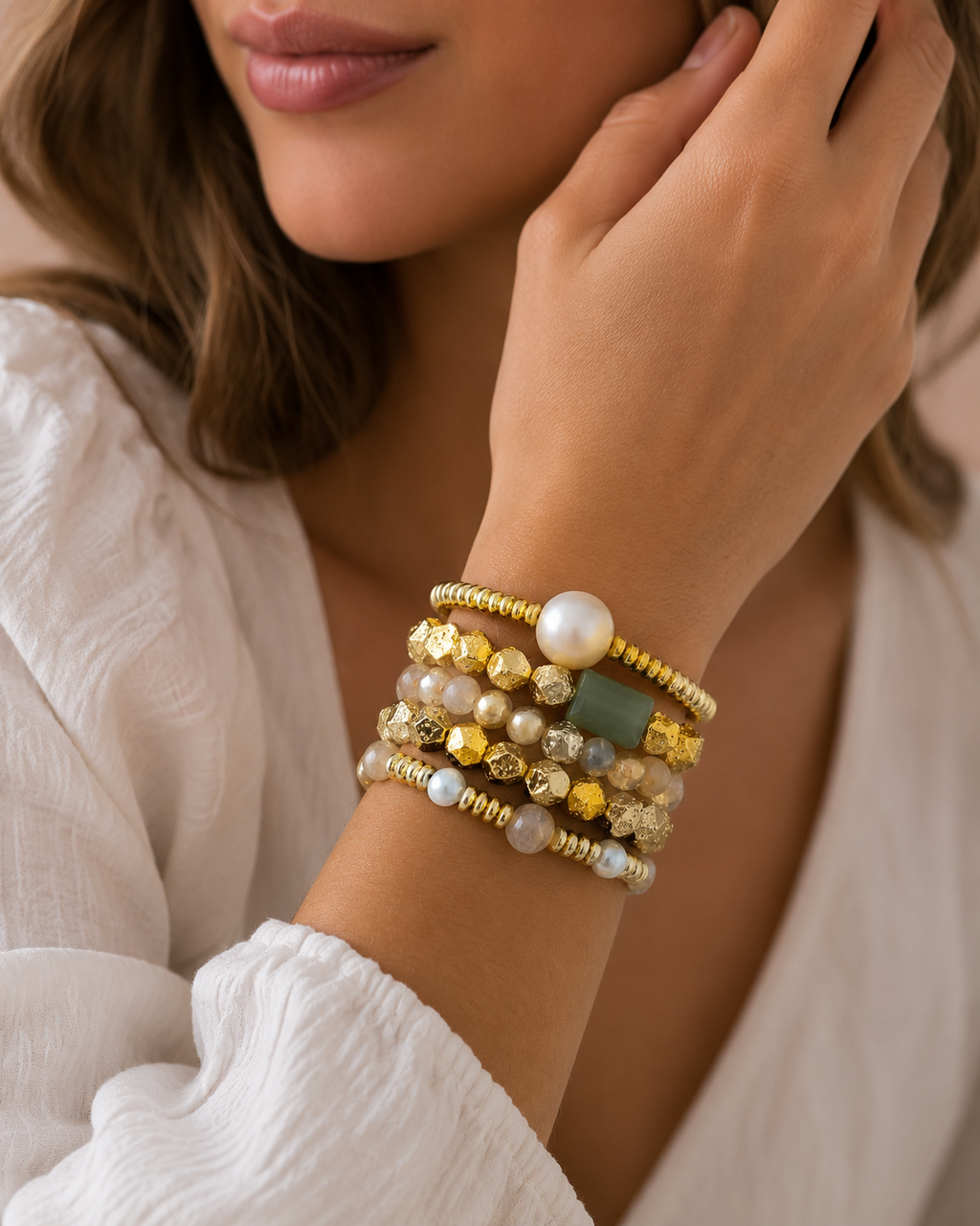 Golden Harmony Luxe Bracelet Stack