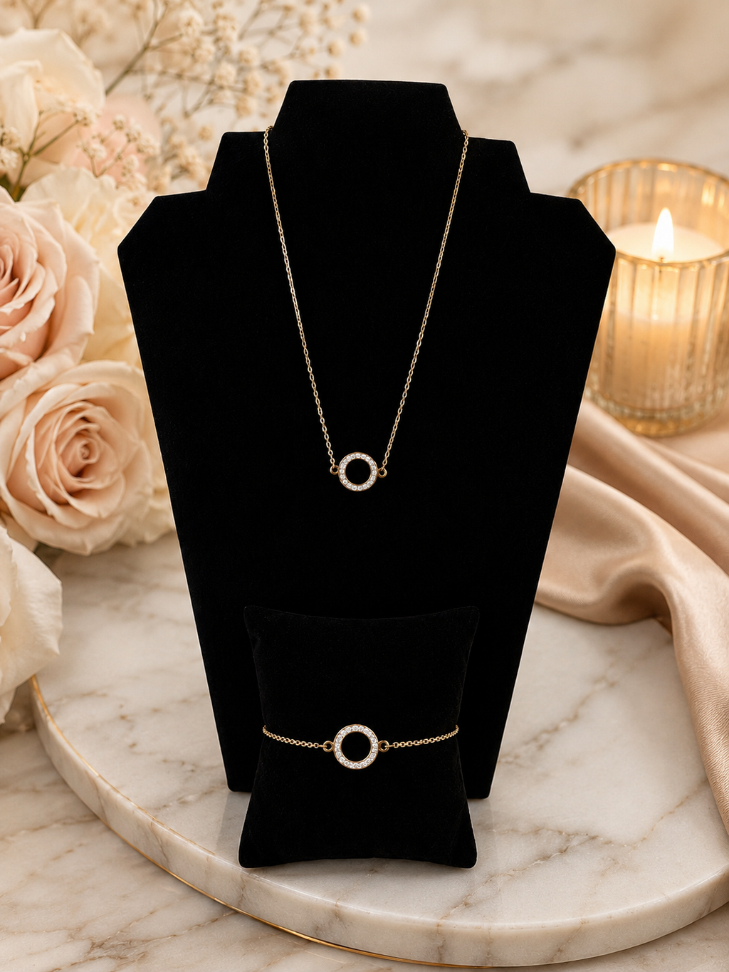 Eternal Halo Necklace & Bracelet Collection