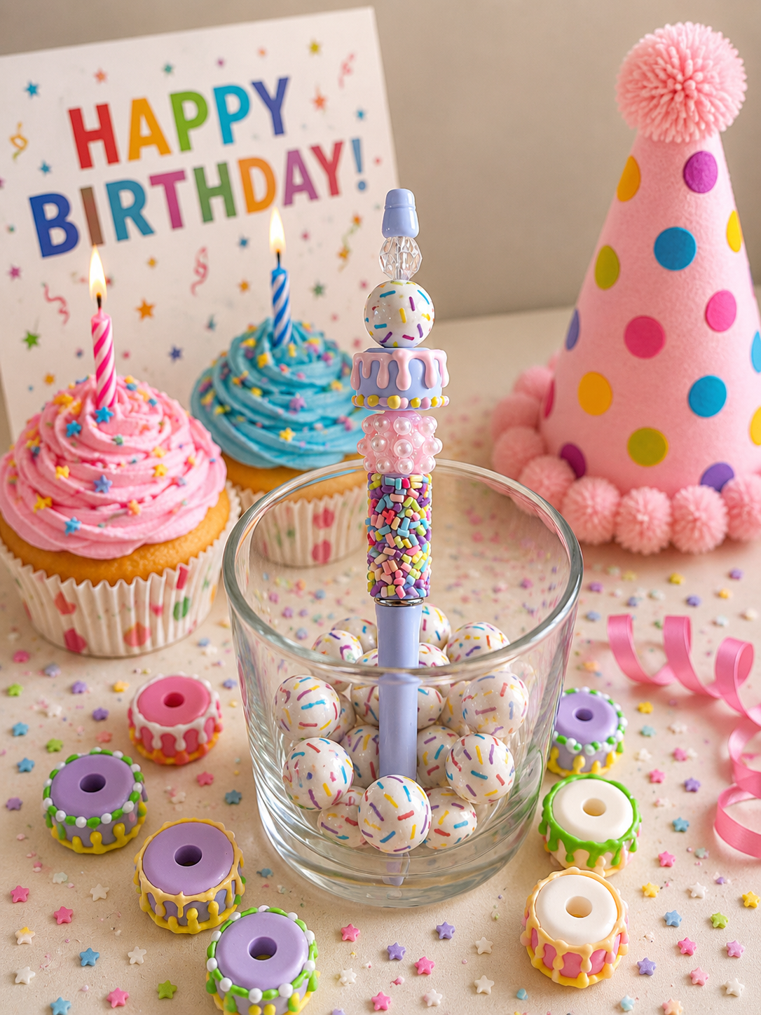 Happy Birthday Beaded Pens