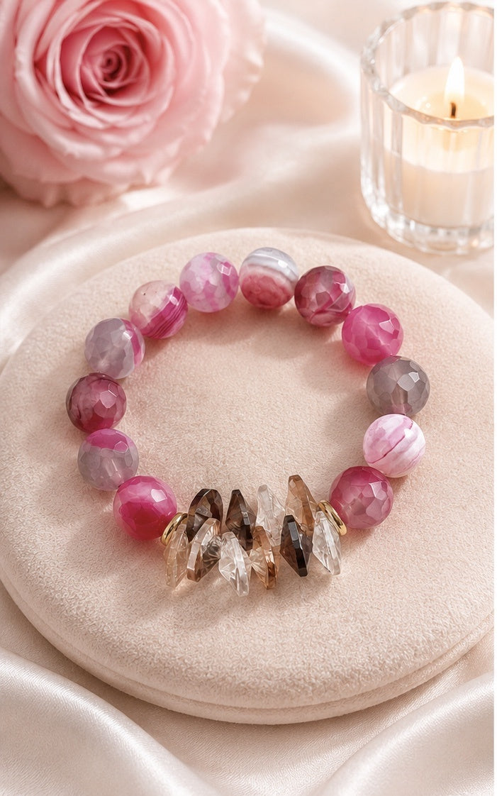 Blush & Bloom Agate Bracelet