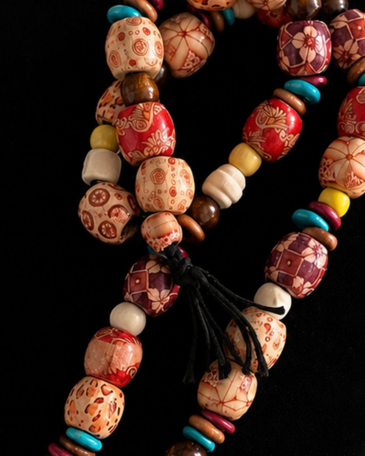 Wandering Spirit Wood Beaded Necklace