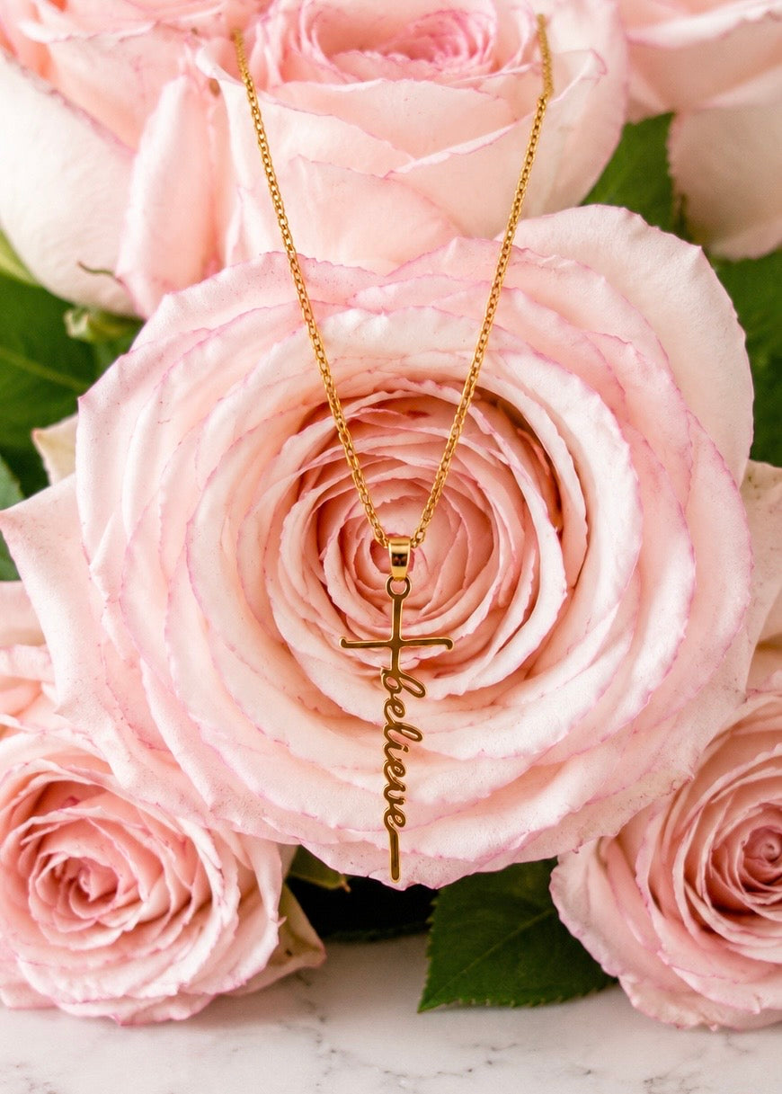Words of Faith Stainless Steel Necklace