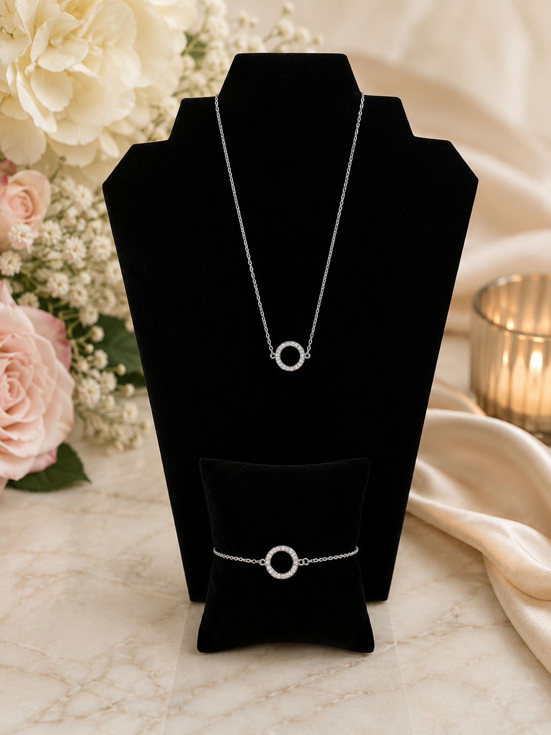 Eternal Halo Necklace & Bracelet Collection