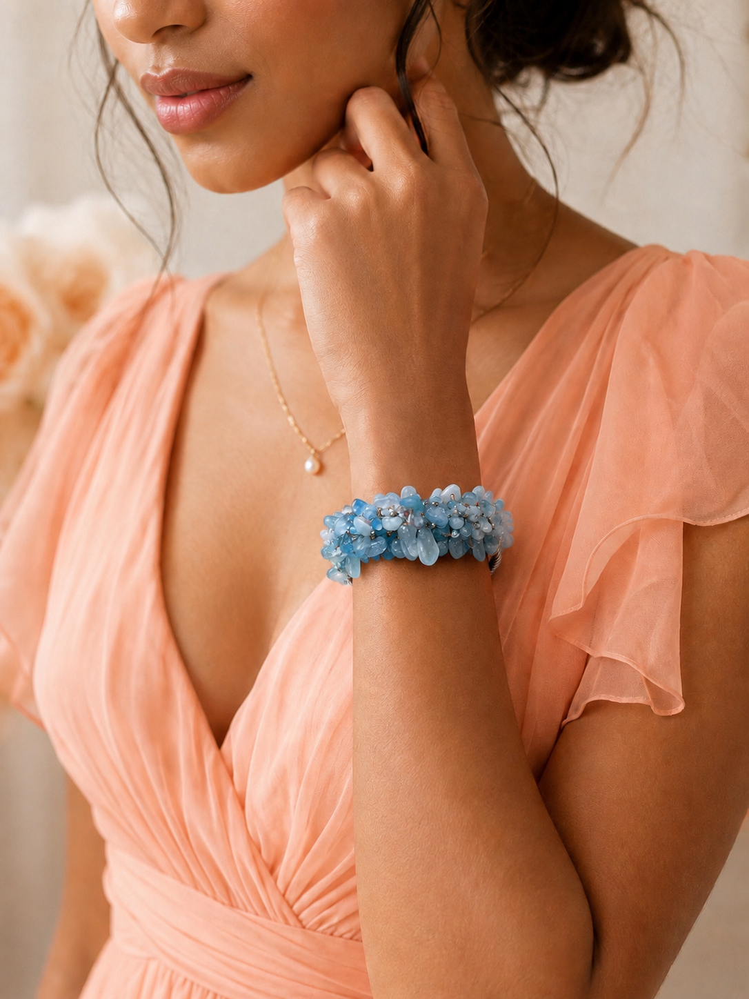 Ocean Mist Aquamarine Bangle