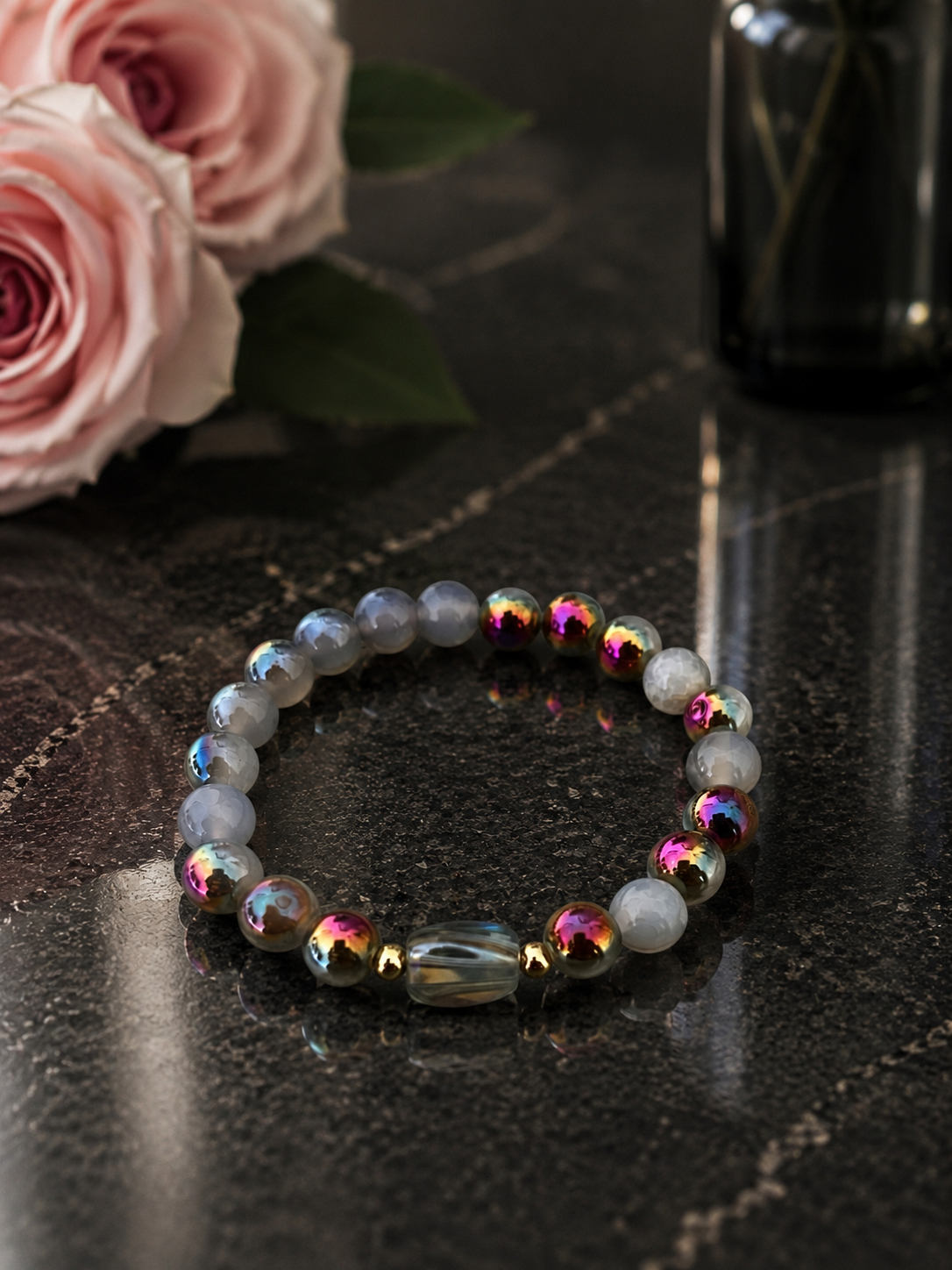 Iridescent Purple Agate Bracelet