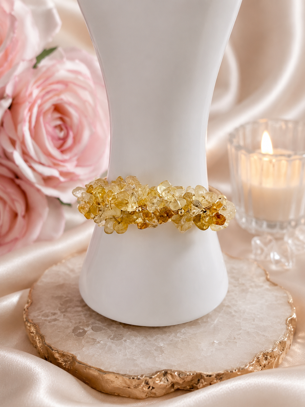 Golden Glow Citrine Bangle Bracelet