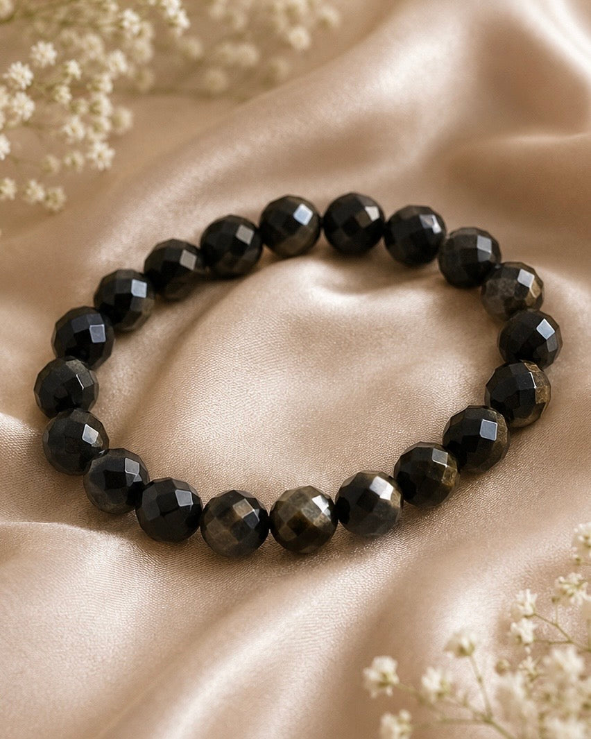 Golden Obsidian Faceted Bracelet