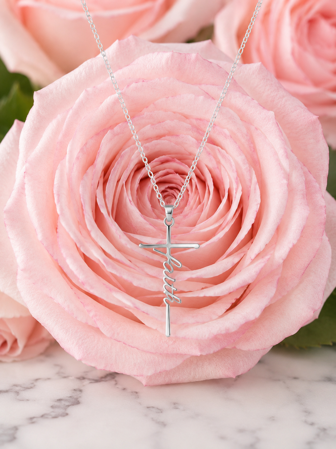 Words of Faith Stainless Steel Necklace
