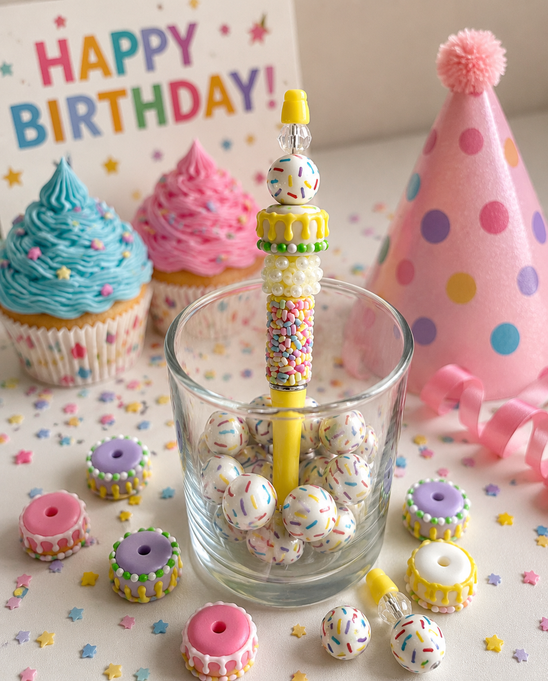Happy Birthday Beaded Pens