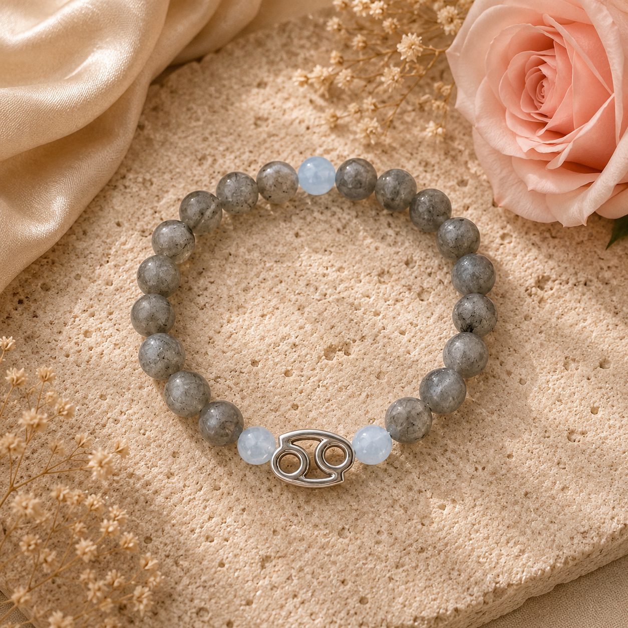 Celestial Gems: Cancer Zodiac Bracelet