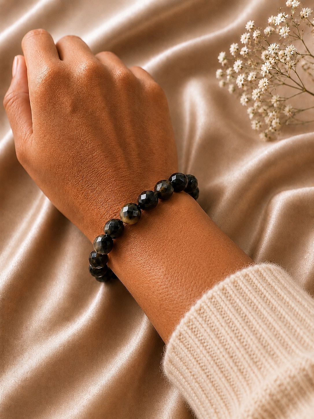 Golden Obsidian Faceted Bracelet