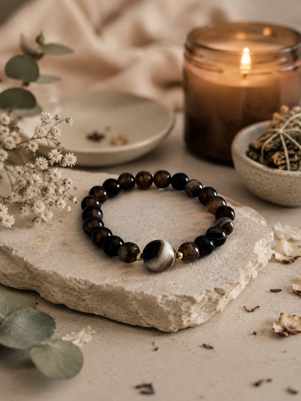 Emotions Brown Agate Bracelet