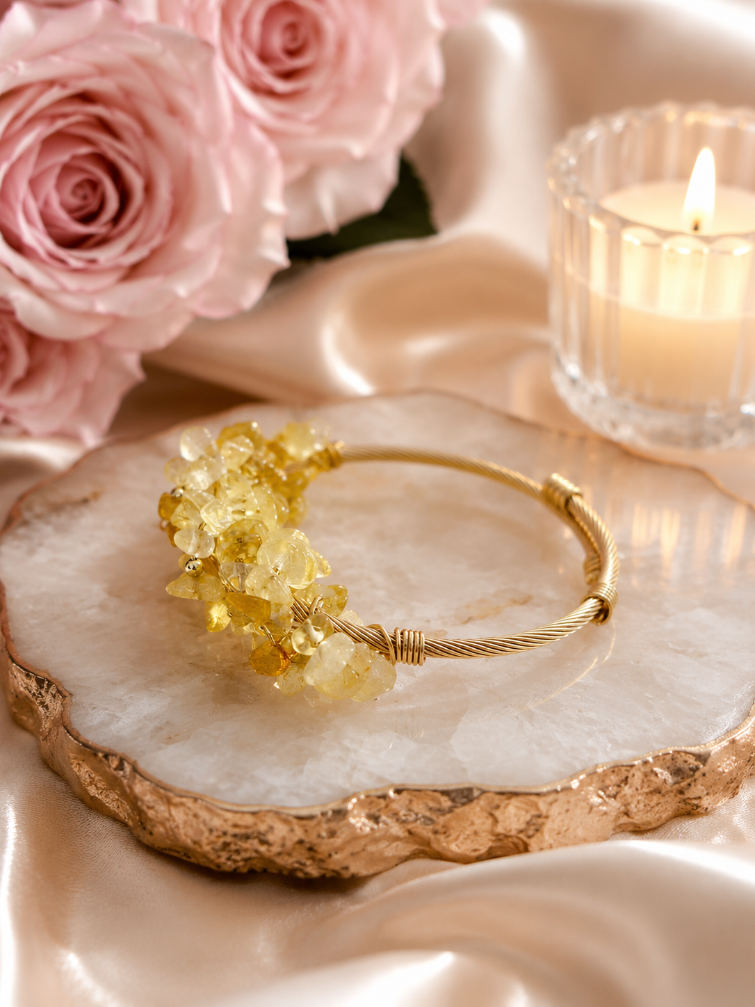 Golden Glow Citrine Bangle Bracelet