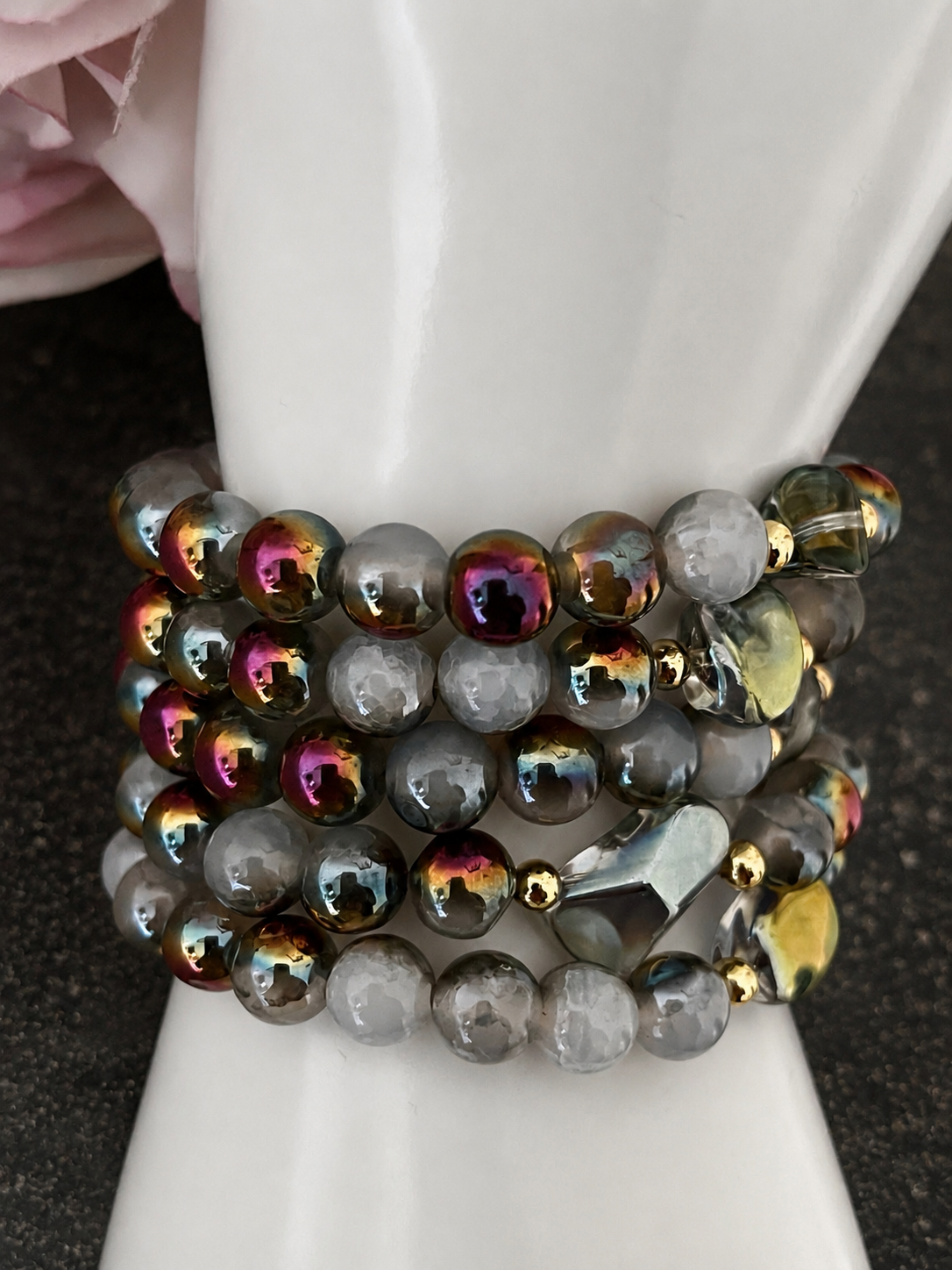Iridescent Purple Agate Bracelet