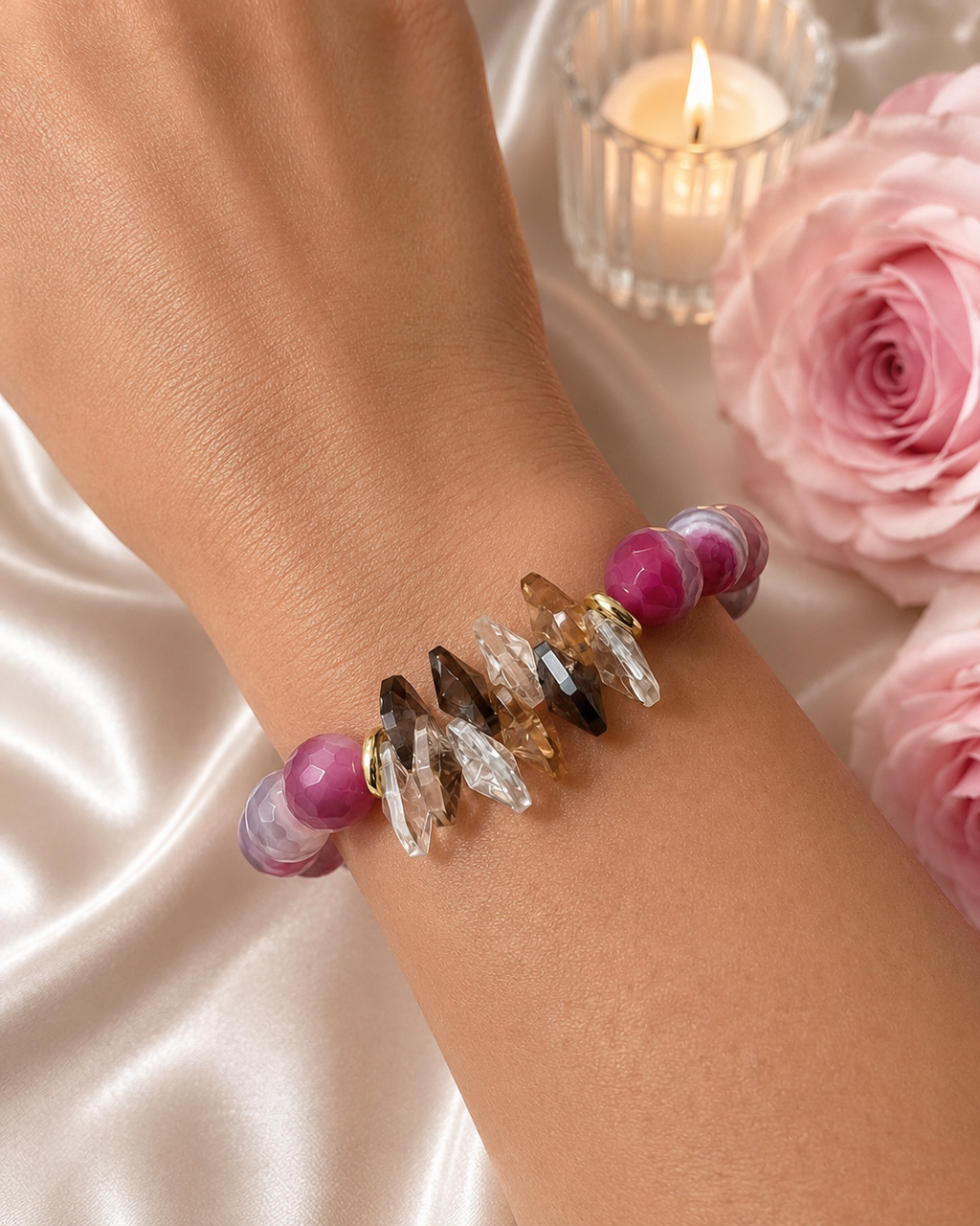 Blush & Bloom Agate Bracelet