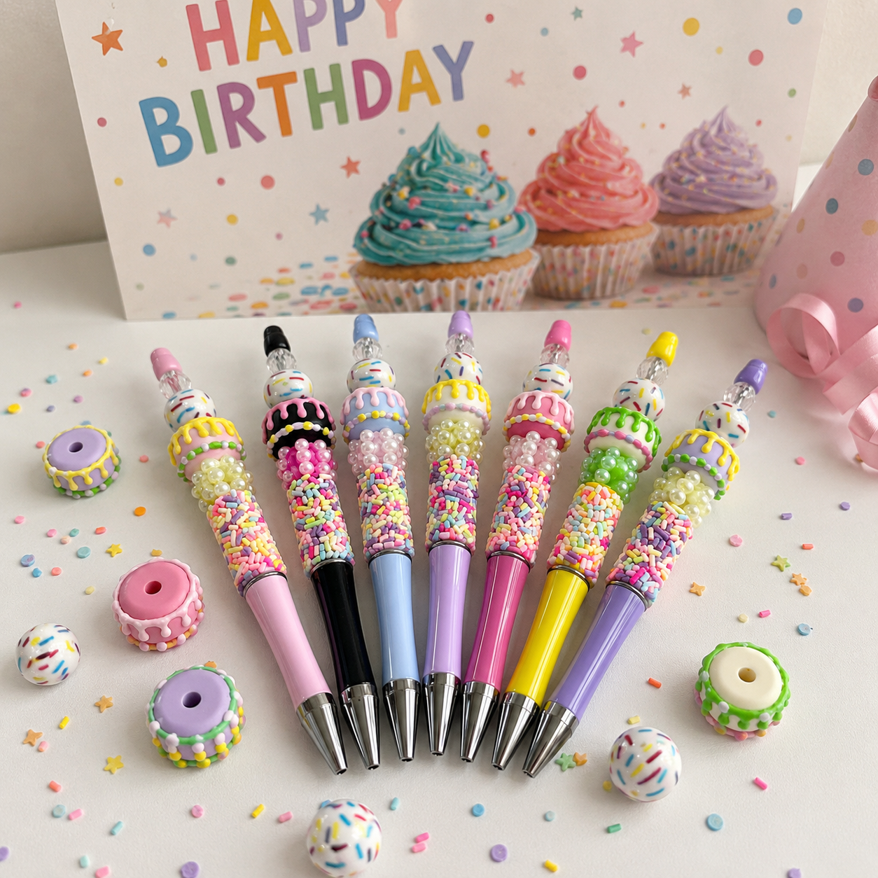 Happy Birthday Beaded Pens