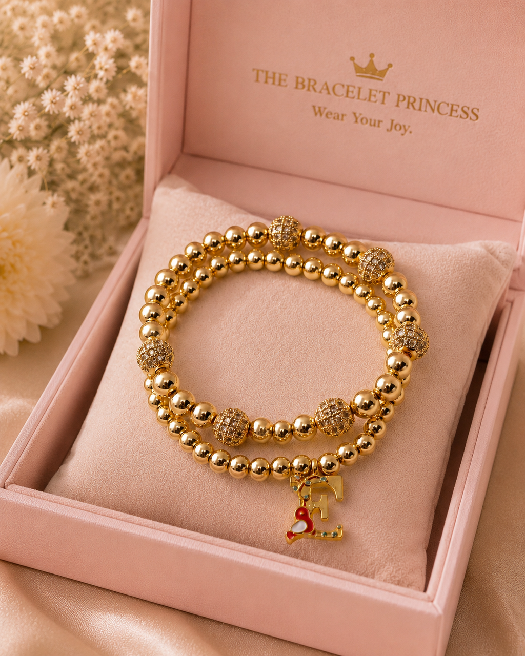 Personalized Gold Initial Bracelet Stack