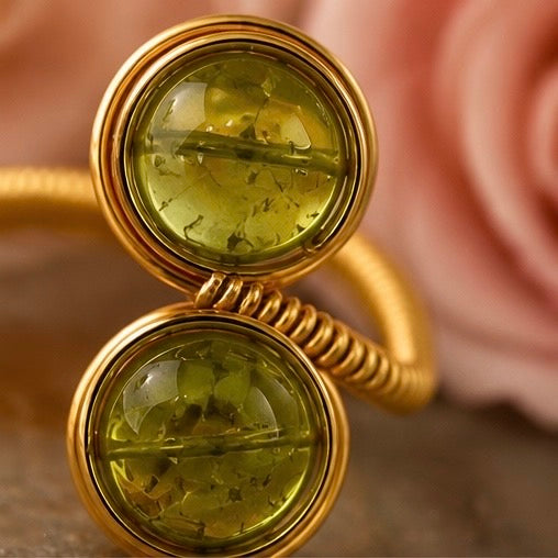 Dual Peridot Wrap Ring