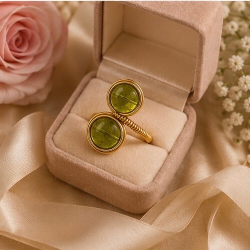 Dual Peridot Wrap Ring