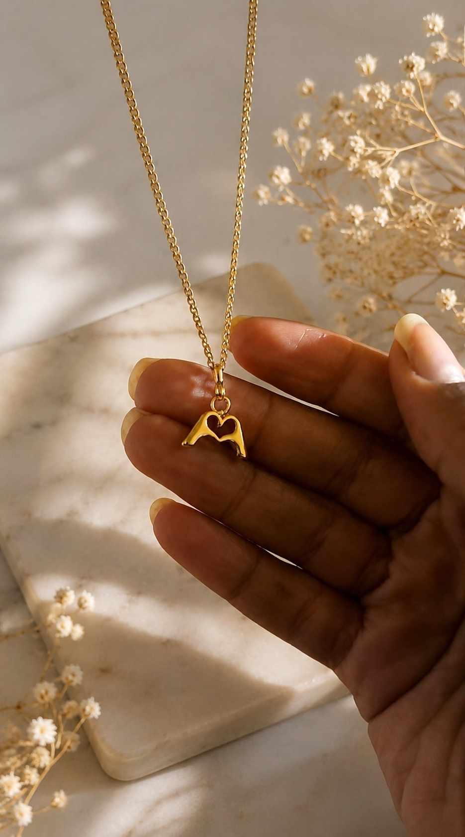 Heart Hands Necklace