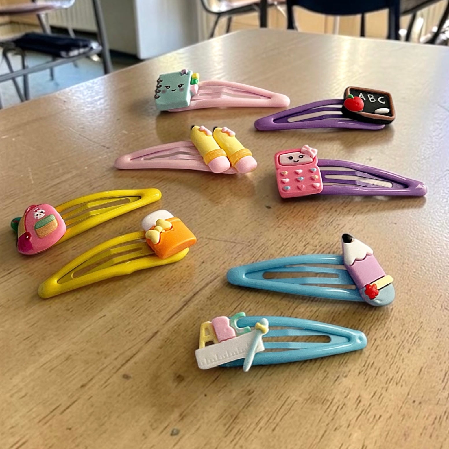 Back to School Hair Clip Set for Girls | 2-Piece Snap Clips