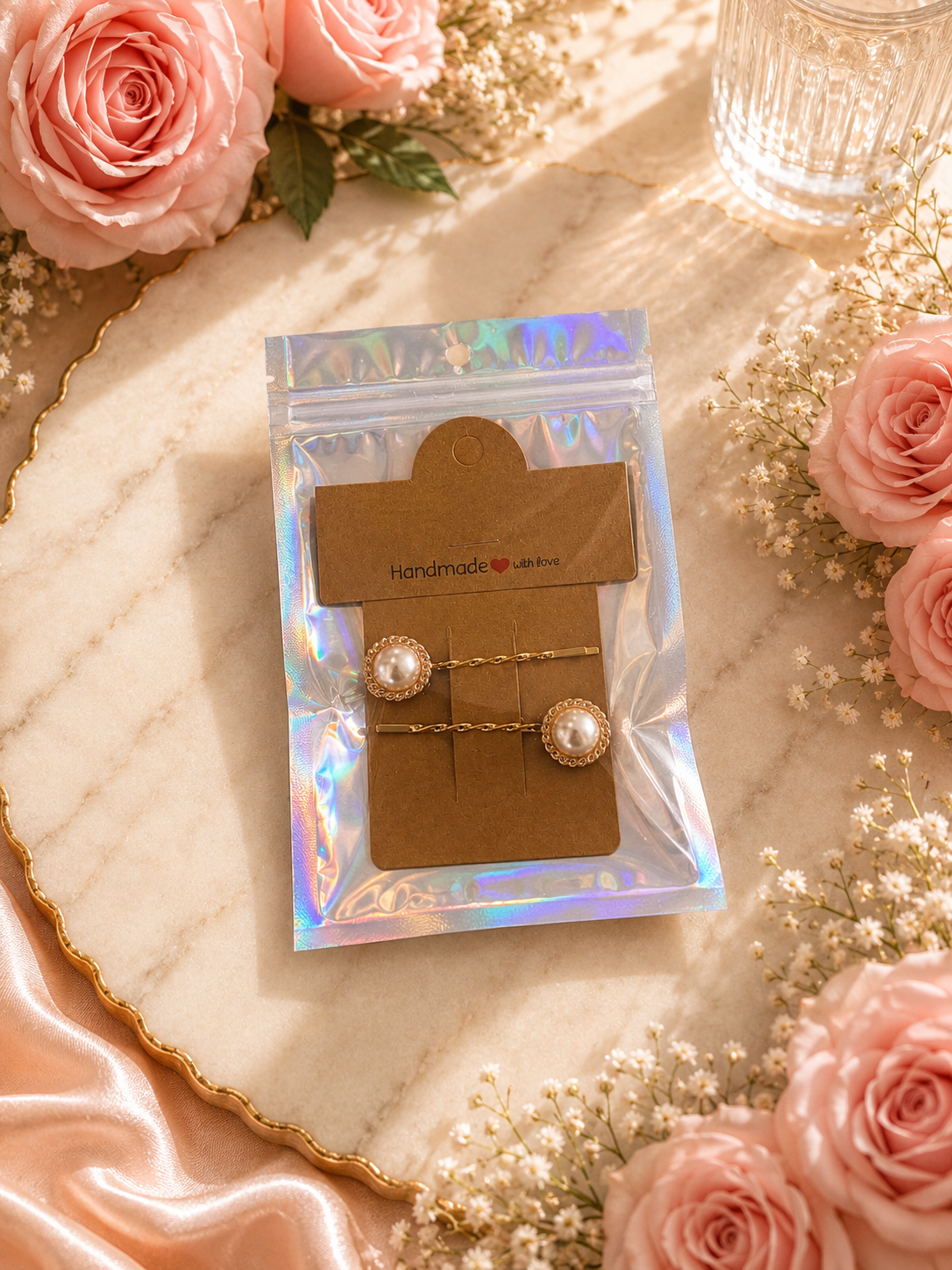 Gold Pearl Hair Pins