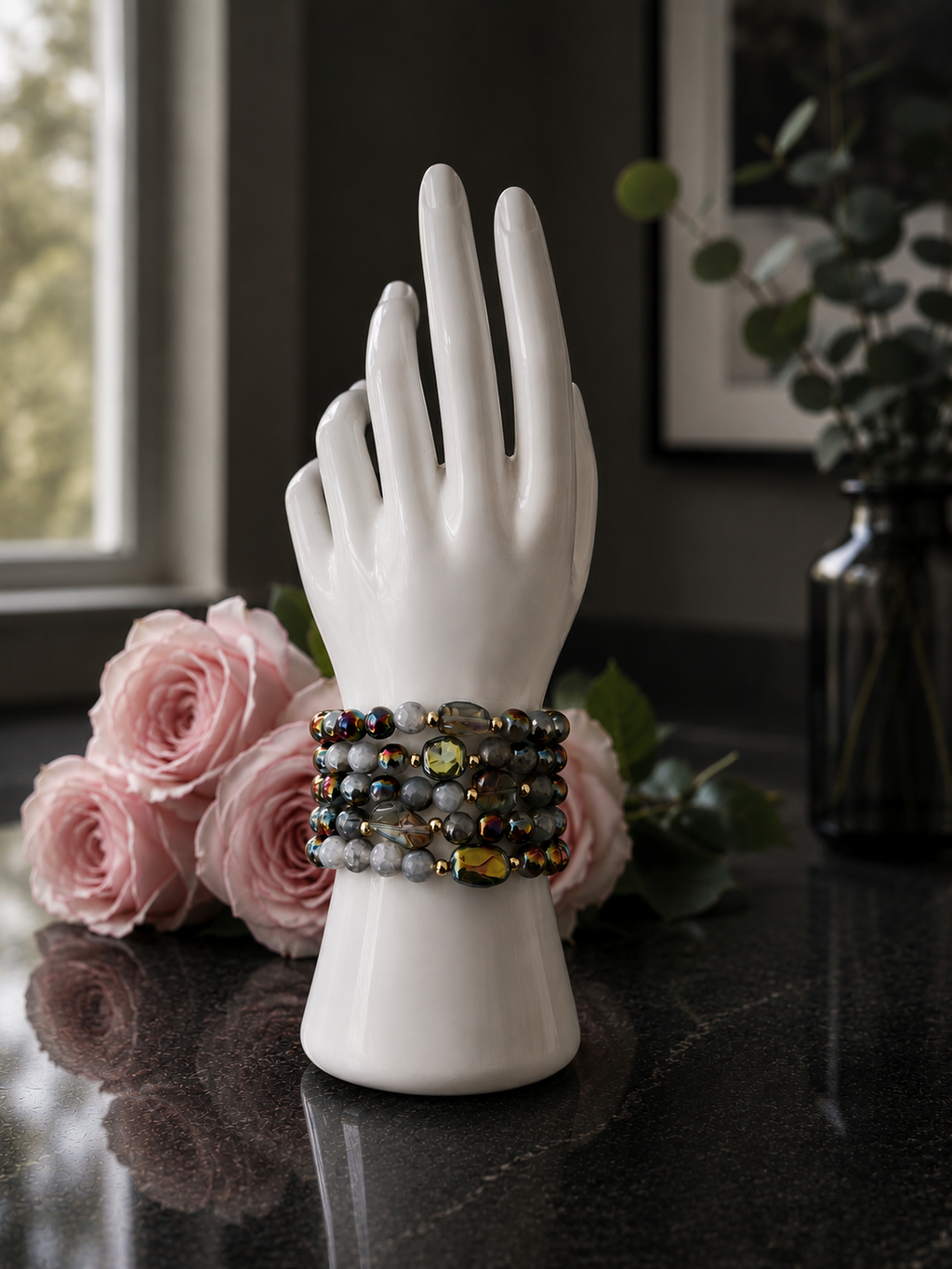 Iridescent Purple Agate Bracelet