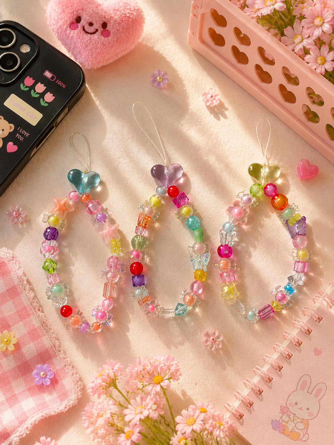 Colorful Beaded Phone Charm