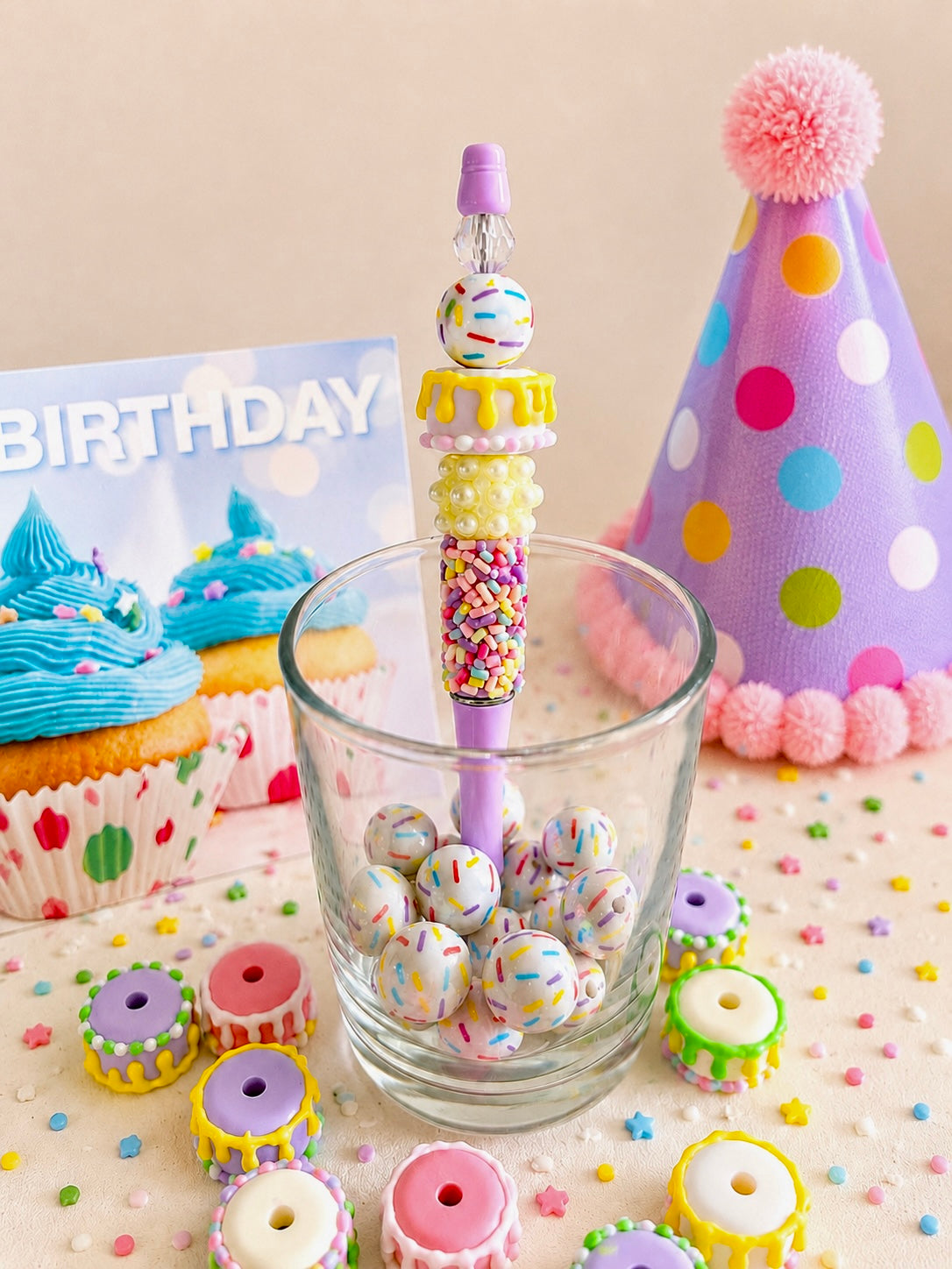 Happy Birthday Beaded Pens