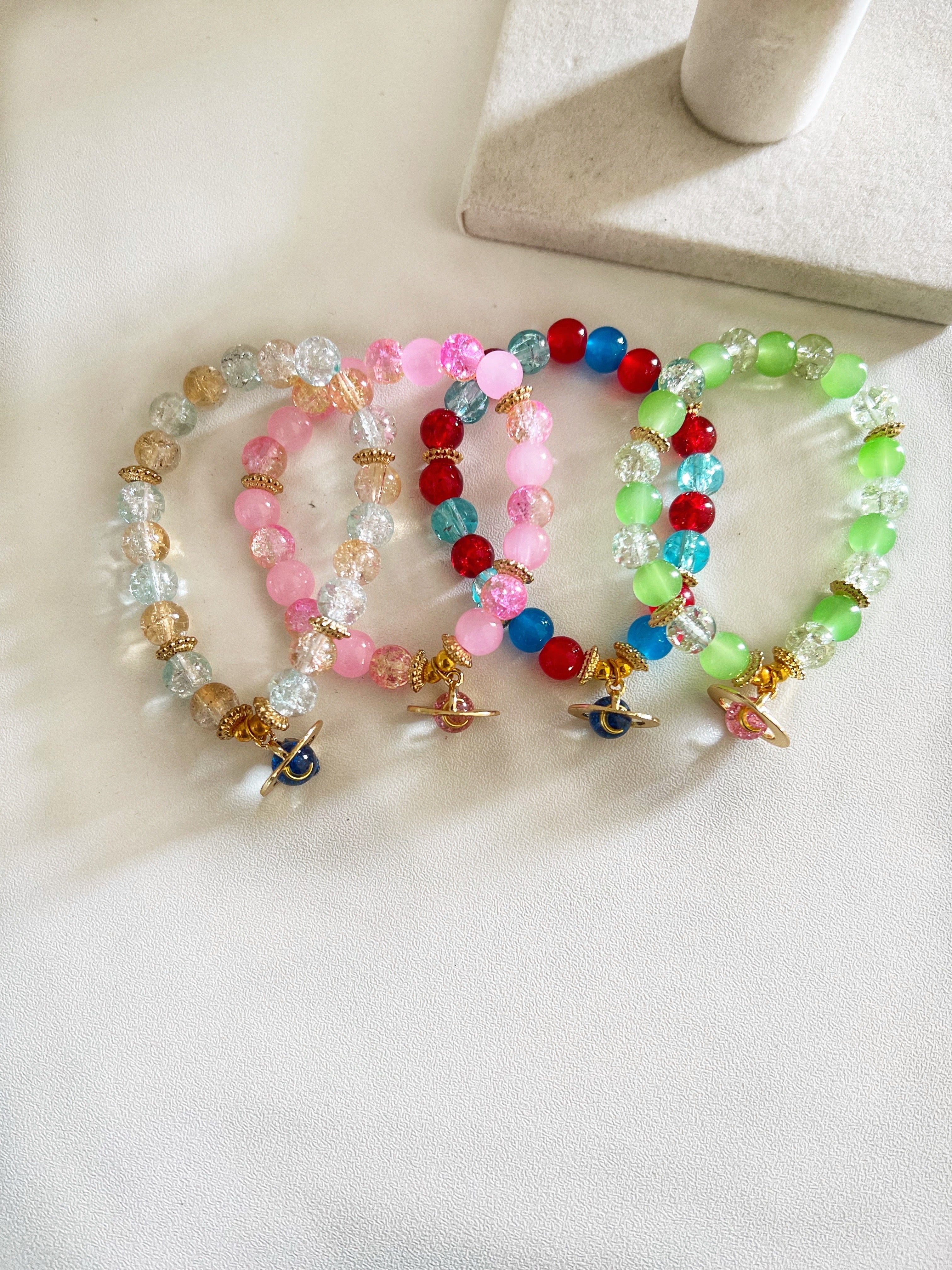 Cosmic Glass Beaded Bracelet