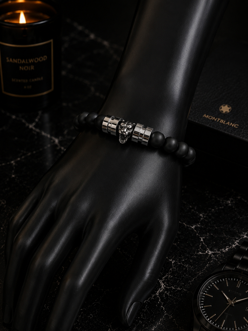Black Out Matte Black Beaded Bracelet
