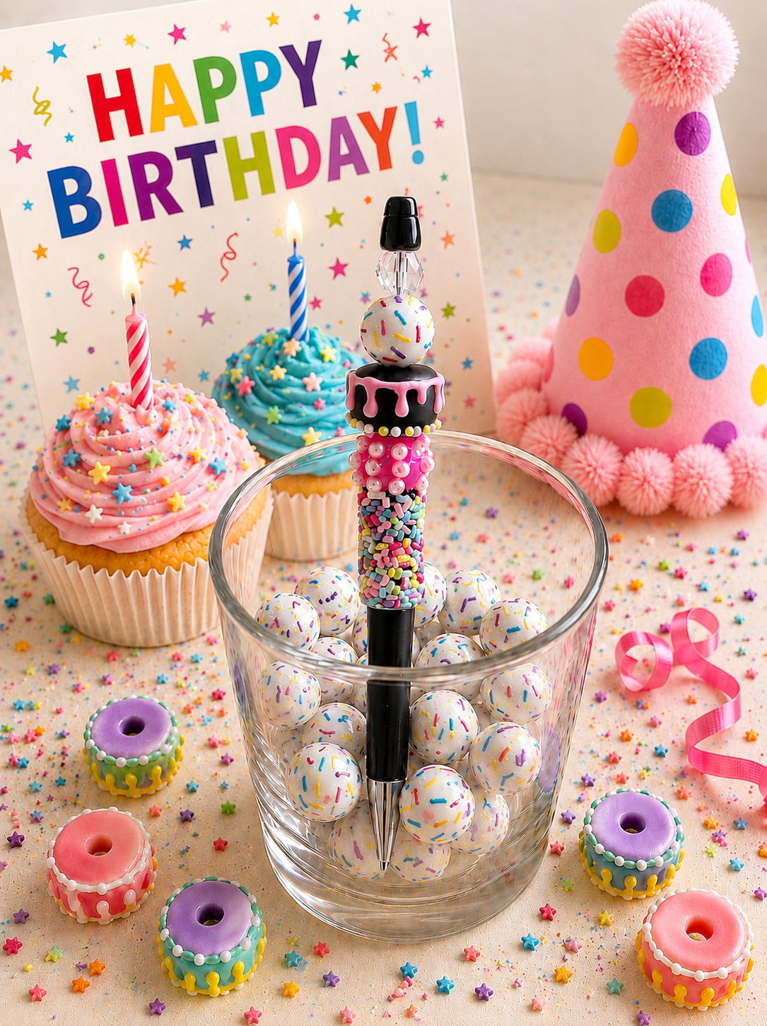 Happy Birthday Beaded Pens