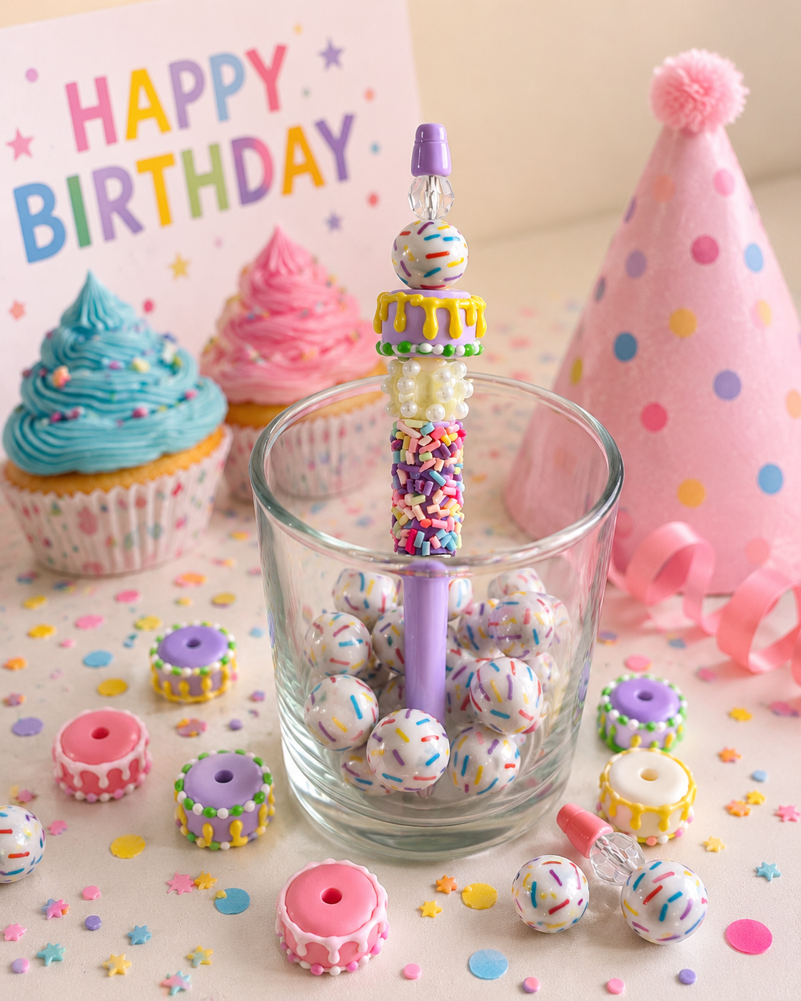 Happy Birthday Beaded Pens