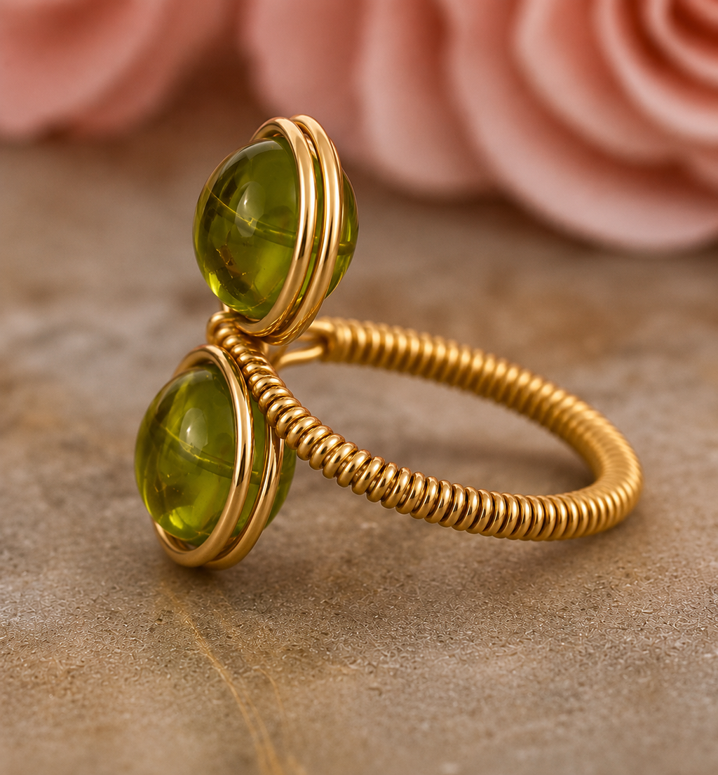 Dual Peridot Wrap Ring
