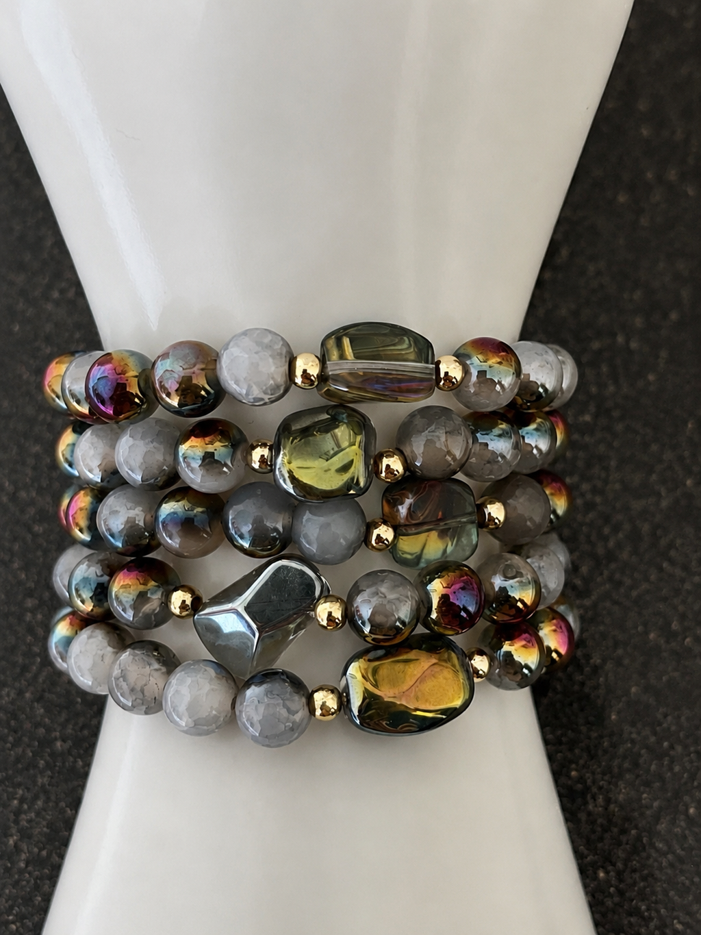Iridescent Purple Agate Bracelet