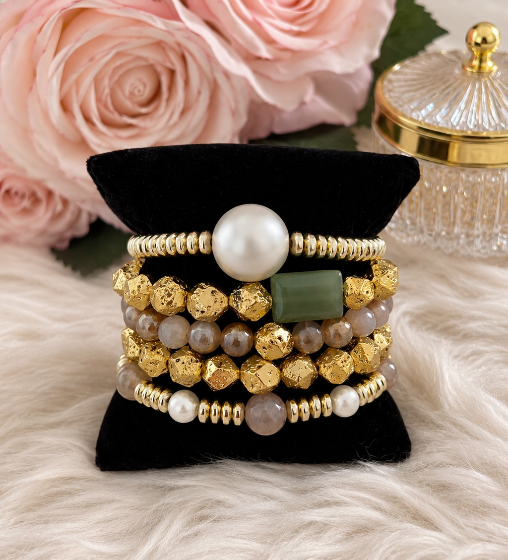 Golden Harmony Luxe Bracelet Stack